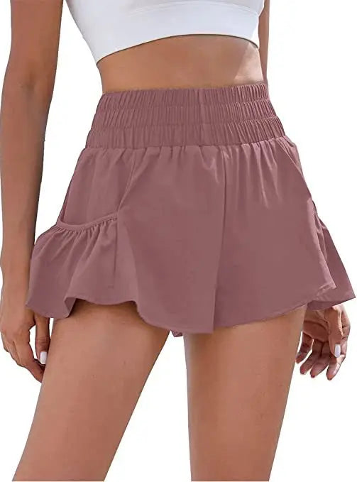 I nuovissimi pantaloni estivi da donna, shorts a vita alta ad asciugatura rapida per fitness e corsa. Con tasca