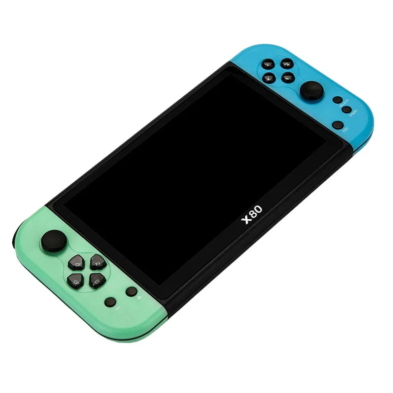 Console portatile Retro X80 con schermo HD da 7 pollici, compatibile con PSP e GBA, classica arcade portatile con 20000 giochi integrati.