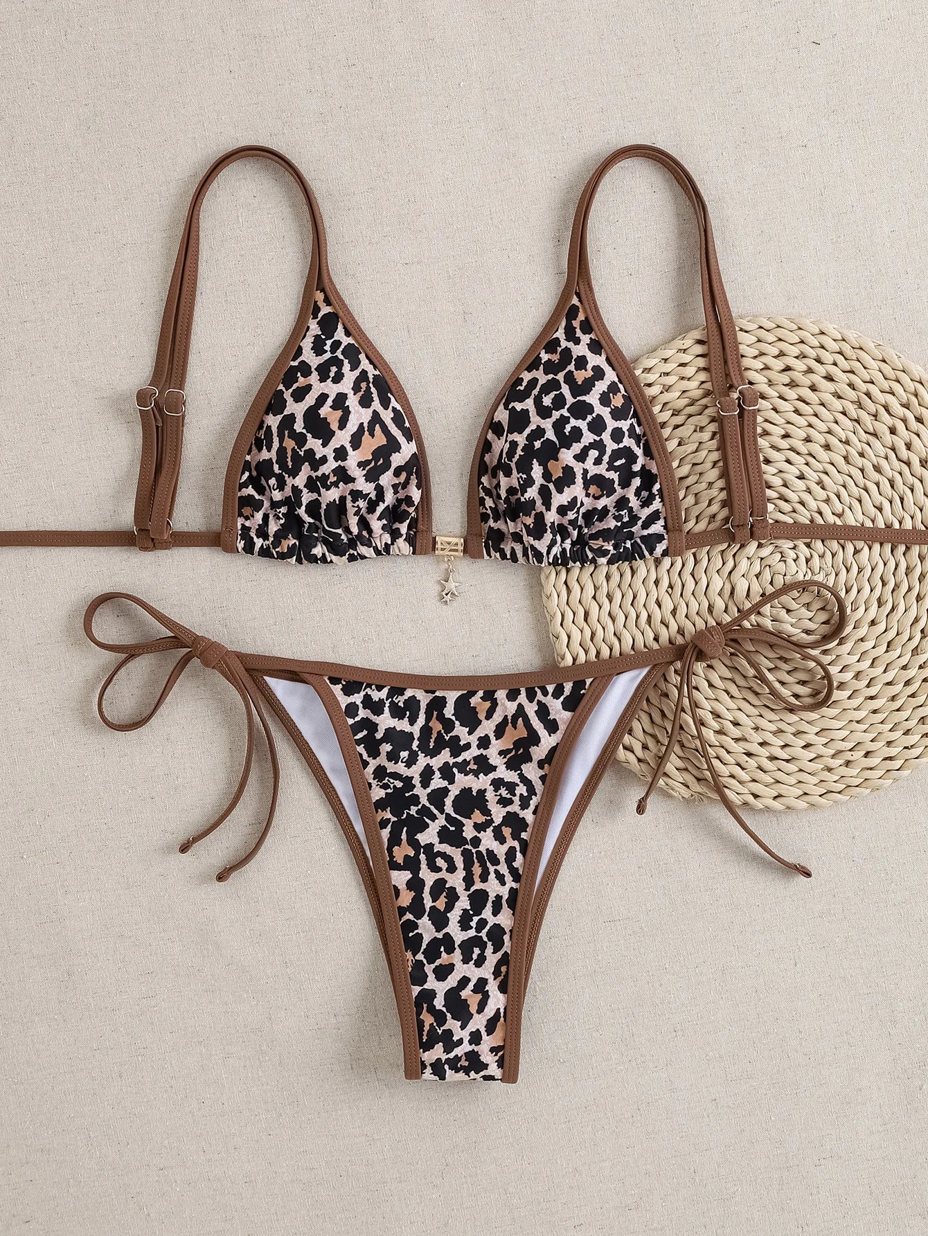 "2025 New Triangle Bikini Set - Floral Print Push Up Swimsuit & Brazilian Bottoms"