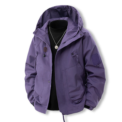 Women Waterproof Softshell Jacket Hiking Camping Climbing Trekking Hooded Jacket Windbreaker Women Casual Sporty Rain Coat Veste
