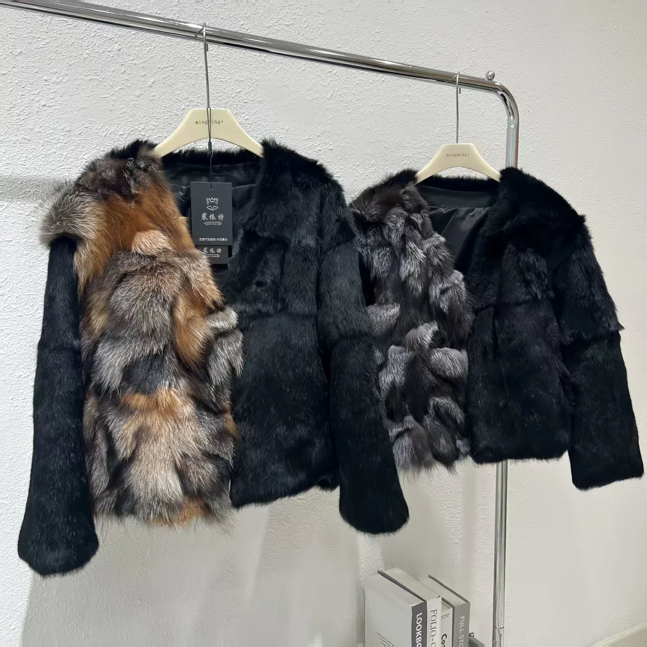 Cappotto in vera pelliccia di coniglio Rex da donna, autunno inverno, giacca in pelliccia di volpe intrecciata, spessa, calda, nuova ed elegante, capospalla caldo da donna