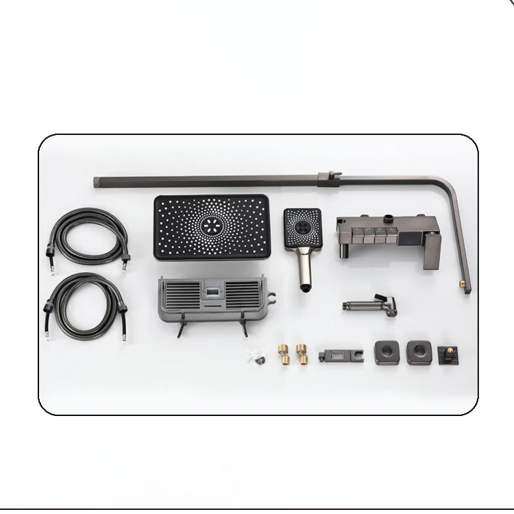 Piano Digital Display Thermostatic Bathroom Shower Set Hot Cold Brass Bathroom Faucets Accessories Digital Piano Shower System