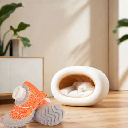4pcs/set Pet Paw Accessories Breathable Dog Mesh Shoes Reflective Anti-slip Dog Footwear Soft Sole Thin Pet Boots Small Dogs