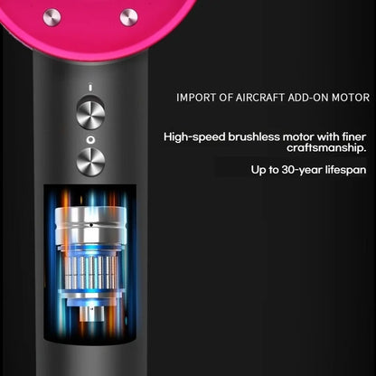 High-power negative ion bladeless hollow hair dryer for household use, dual magnetic suction, high speed.