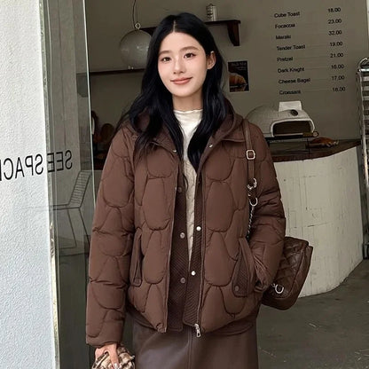 2025 Fashion Coats Korean Style Loose Comfort Quilted Coat Women Jacket Women Parkas Warm Jackets Casual Coat New Winter Clothes
