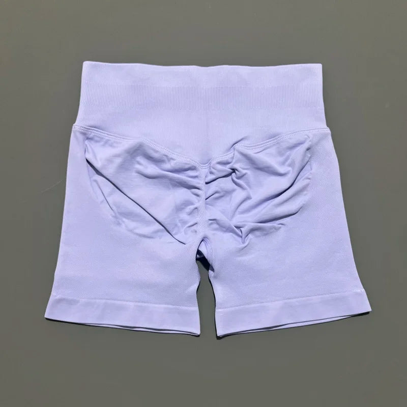 HISTELLO Impact Shorts 4.5" Women Yoga Shorts Seamless Low Waist Scrunch Bum Gym Leggings Workout Stretch Fitness Sports Shorts
