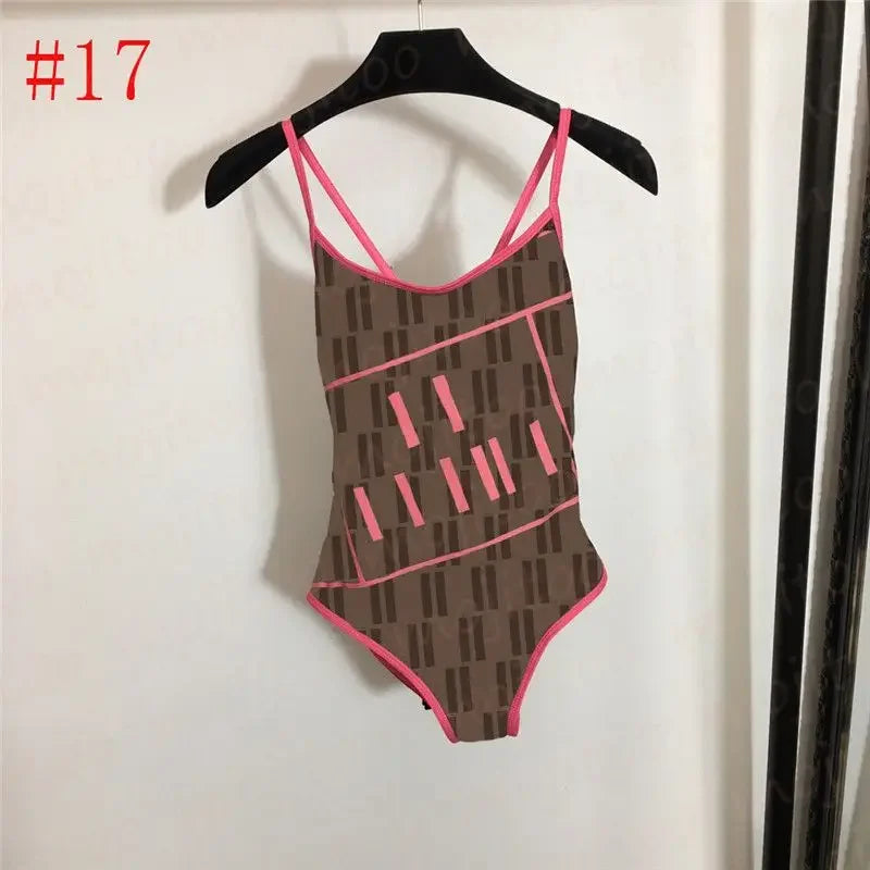 The 2025 high-waisted bikini letter print swimsuit is the latest V-neck swimsuit for women in summer
