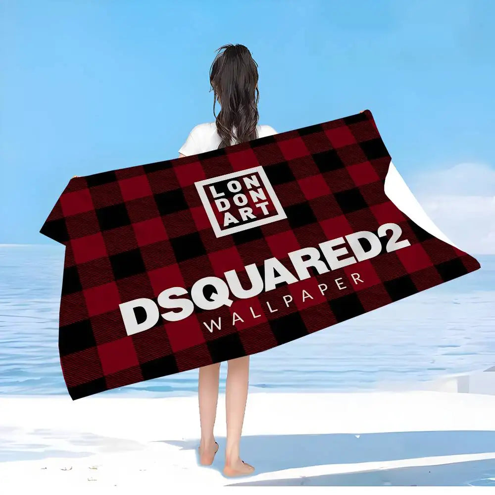 Asciugamano da spiaggia/nuoto con logo D-Dsquared2 in stile anime, morbido e assorbente, ideale come regalo per bambini, perfetto per viaggi e campeggio.
