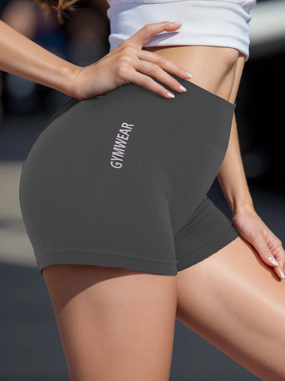 Pantaloncini da fitness da donna aderenti, adatti per ciclismo, yoga e sport traspiranti, a vita alta.