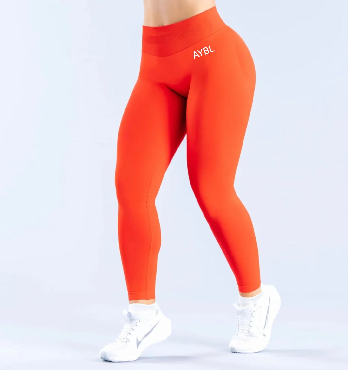 Leggings alla moda da donna, senza cuciture, per yoga, palestra, pantaloni sportivi, con fascia a coste basse, elasticizzati, aderenti