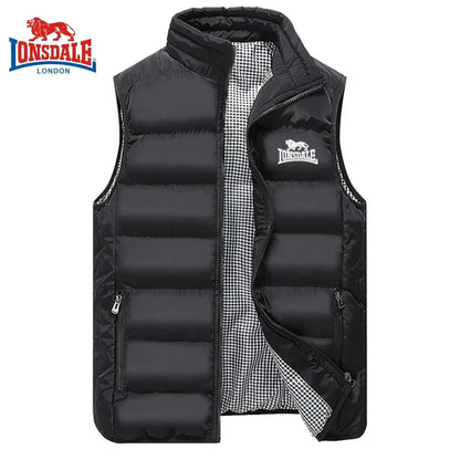 Gilet da uomo di alta qualità con ricami, caldo, di marca, per autunno e inverno, giacca antivento senza maniche per attività all'aperto.