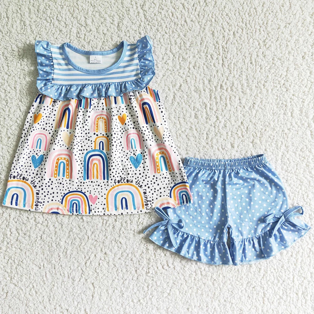 Saldi imperdibili Abiti estivi per bambine Completi estivi alla moda per bambini Abiti da boutique per bambine Abbigliamento carino per bambine piccole Completo a maniche corte