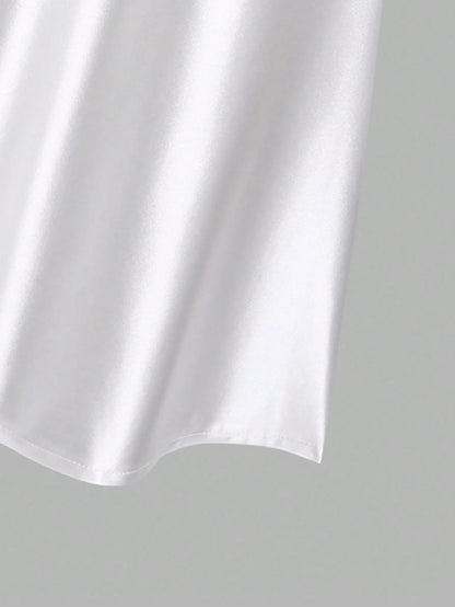 White Pleated Fishtail Skirt