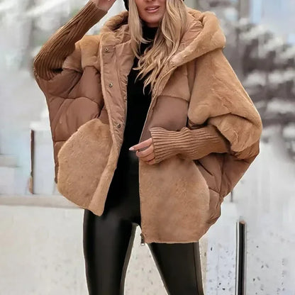 2025ew Winter Women's Loose Cotton Coat Loose Leisure   Coat Comfort Chic Long Sleeve Women's Hooded Jacket