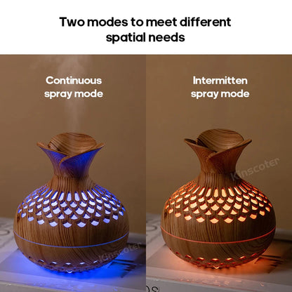 Umidificatore a grana di legno da 300 ml, diffusore di aromi USB, atomizzatore USB, strumento idratante per uso domestico, umidificatore da tavolo