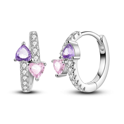 Orecchini a cerchio originali in argento 925 con stella, luna, trifoglio e farfalla con zirconi, perfetti per la creazione di gioielli e come regali di nozze per donne e ragazze.