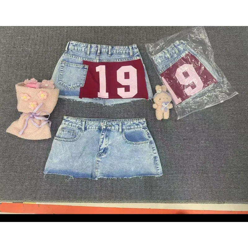Denim shorts y2k vintage loose cloud pattern pocket printed skateboard jeans jeans short men hip hop streetwear