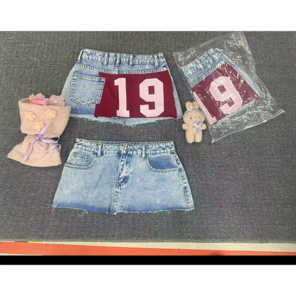 Denim shorts y2k vintage loose cloud pattern pocket printed skateboard jeans jeans short men hip hop streetwear