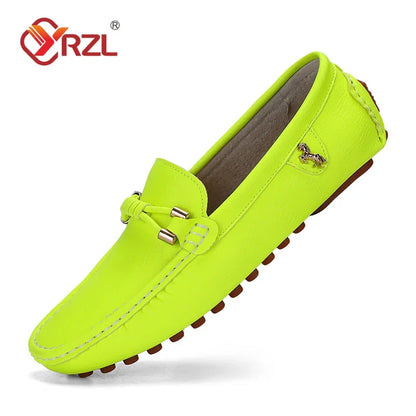Mocassini YRZL da uomo, scarpe casual in pelle, mocassini traspiranti slip-on, colore rosso vino, taglia grande 48, scarpe da guida da uomo