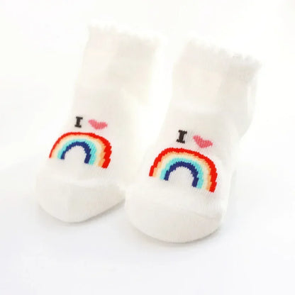 Calzini primaverili ed estivi in cotone morbido e caldo per neonati e bambini, con stampa di lettere, accessori per abbigliamento infantile.