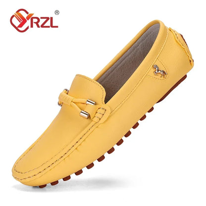 Mocassini YRZL da uomo, scarpe casual in pelle, mocassini traspiranti slip-on, colore rosso vino, taglia grande 48, scarpe da guida da uomo