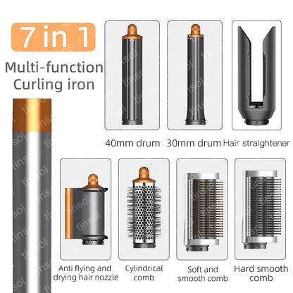 7-in-1 hair dryer set multi-function curling iron hair straightener hot air comb styling set for home salon-like effect