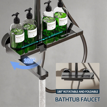 Bathroom Faucet Set Foldable spout 180° swivel spout Premium minimalist style Includes shower column and showerhead set