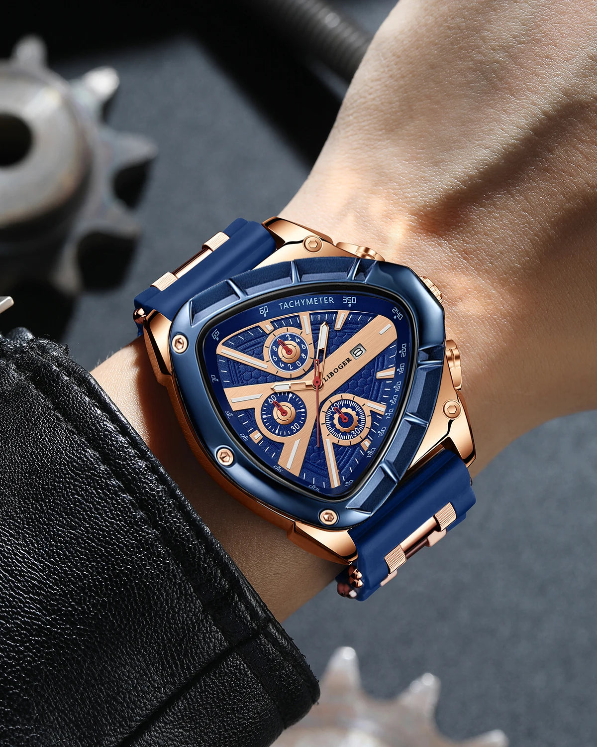 Orologio sportivo da uomo unico, cinturino in silicone di alta qualità, orologio al quarzo con datario automatico, nuovo design, orologio da polso di tendenza, regalo per lui