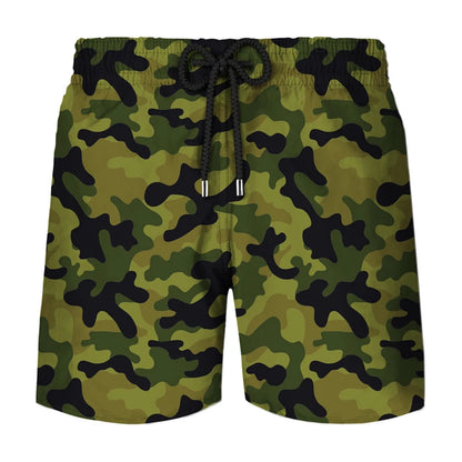 Pantaloncini sportivi da uomo con stampa 3D mimetica per cosplay, ideali per attività all'aperto, corsa, spiaggia, traspiranti, con elastico in vita.