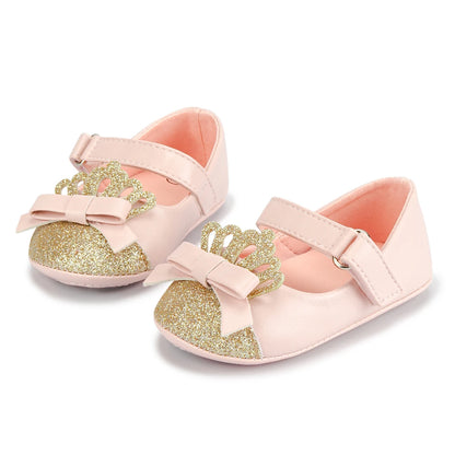 Scarpe da bambina KIDSUN con grazioso fiocco, scarpe da principessa con suola morbida in gomma antiscivolo, scarpe da culla per neonata, modello Mary Jane