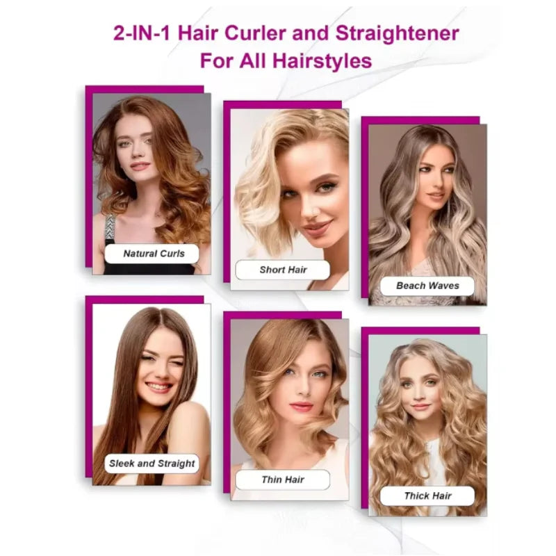 2-in-1 Professional Styling Tool Hair Straightener & Hair Dryer Heat-Up Hair Flat Iron Negative Ion Iron Household Hair Dryer