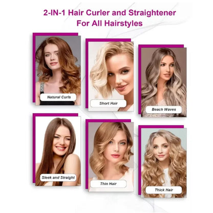 2-in-1 Professional Styling Tool Hair Straightener & Hair Dryer Heat-Up Hair Flat Iron Negative Ion Iron Household Hair Dryer