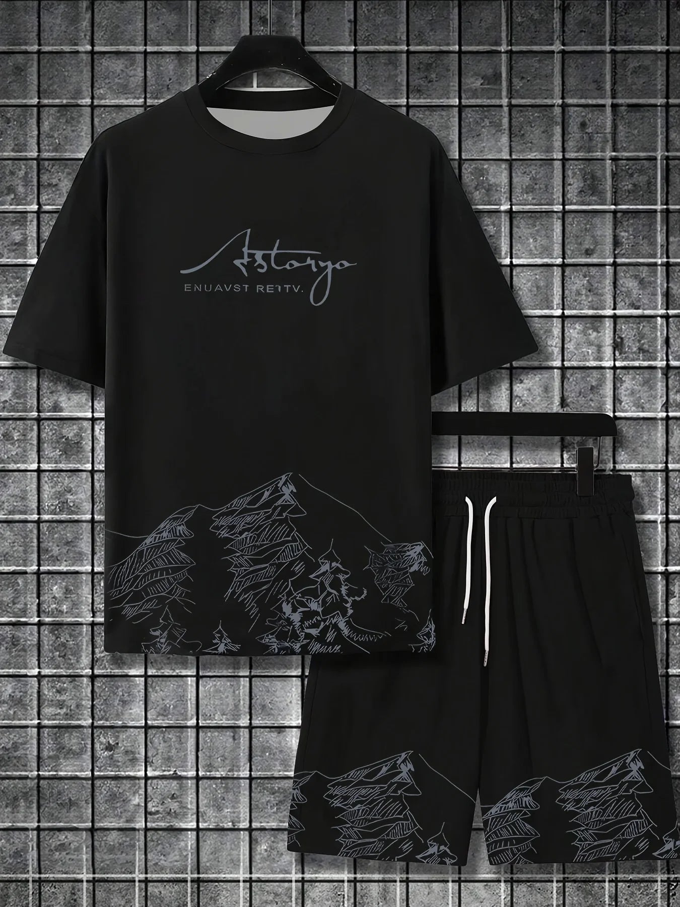 Completo estivo casual da uomo composto da t-shirt e pantaloncini 2026, abbigliamento sportivo taglie forti, t-shirt a maniche corte, pantaloncini con coulisse e tasca.