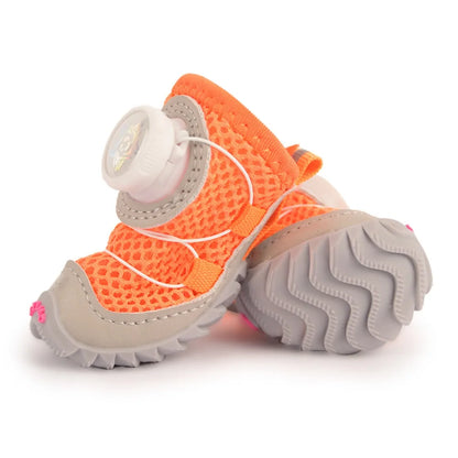 4pcs/set Pet Paw Accessories Breathable Dog Mesh Shoes Reflective Anti-slip Dog Footwear Soft Sole Thin Pet Boots Small Dogs