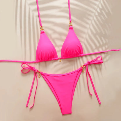 Bikini micro a triangolo sexy 2026 Costume da bagno da donna, abbigliamento da spiaggia, costume da bagno estivo da donna, bikini a perizoma, set da bagno femminile
