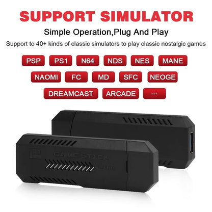 X2 Ultra Pro Retro Game Stick 64GB/128GB Console di gioco portatile con video 4K e controller wireless, compatibile con i formati di gioco FC e GBC.