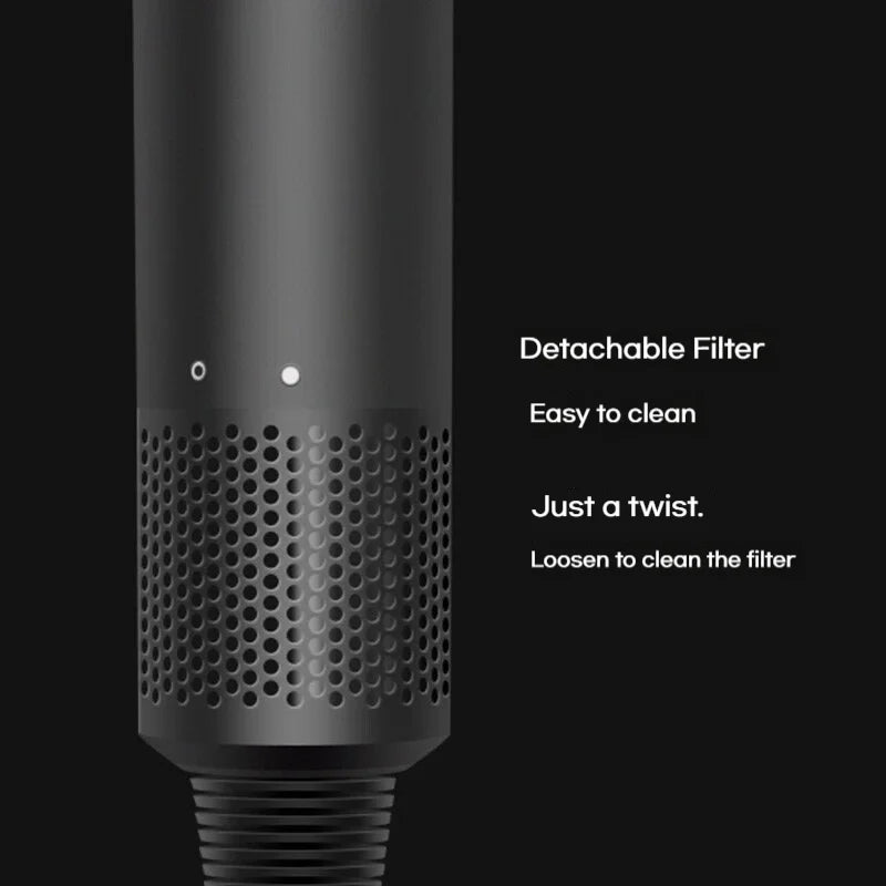 High-power negative ion bladeless hollow hair dryer for household use, dual magnetic suction, high speed.