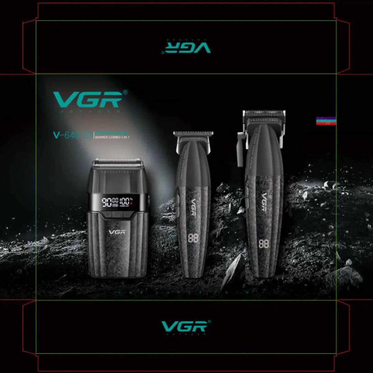 VGR Hair Trimmer Professional 9000 RPM Hair Clipper Cordless Hair Cutting Machine Rechargeable Metal Trimmer for Men V-640 S3