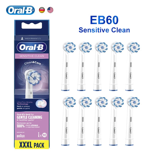 Oral-B EB60 Sensi Ultrathin Replacement Electric Toothbrush Heads Clean and Care Sensitive Original Refill Tooth Brush for Adult