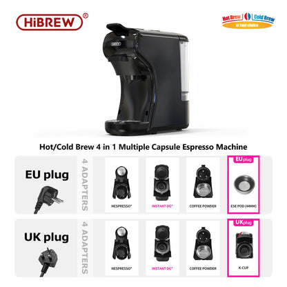 Macchina per caffè HiBREW 19 bar 4 in 1 calda e fredda capsule multiple espresso Cafetera Pod Coffee Maker Dolce Milk Nexpresso Powder H1A