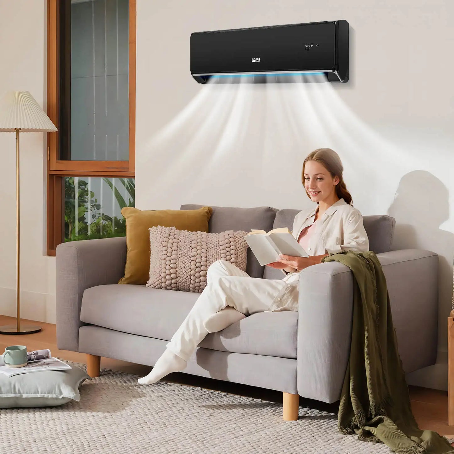 Mini condizionatore d'aria split da 12000 BTU con Wi-Fi e riscaldamento con pompa di calore
