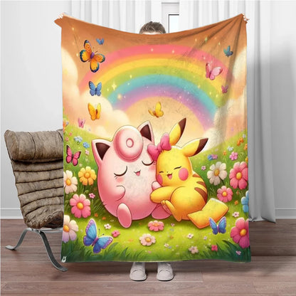 Japan Cartoon Charizard Pokemon Children Warm Soft Blankets for Sofa Bed Cover Blanket Suitable for Birthday Souvenir Gifts