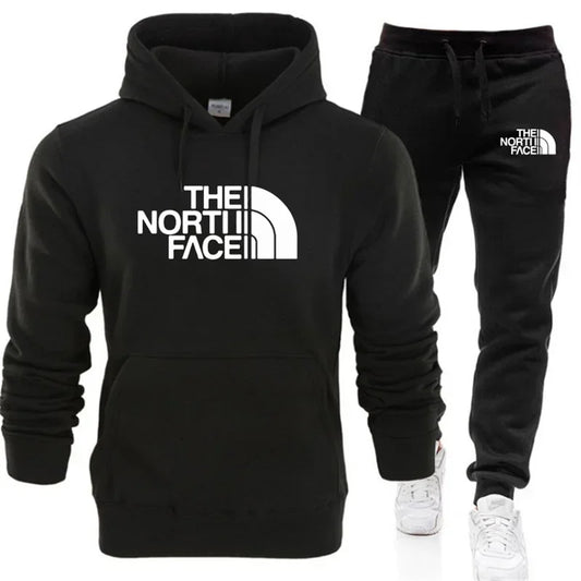 2025 Men's Autumn/Winter Fashion Printed Casual Two Piece Hooded Sports Shirt and Pocket Pants Regular Fit Outdoor Sports Set