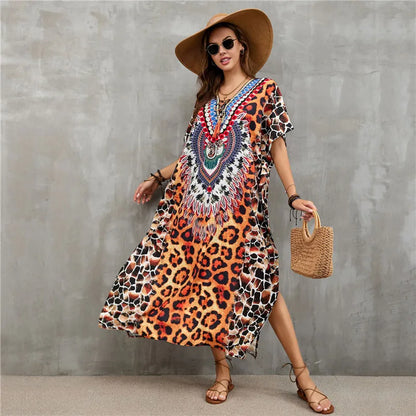 Women's Clothing Kaftan Dresses for Women Plus Size Bathing Suit Cover up Caftan Maxi Beach Dresses