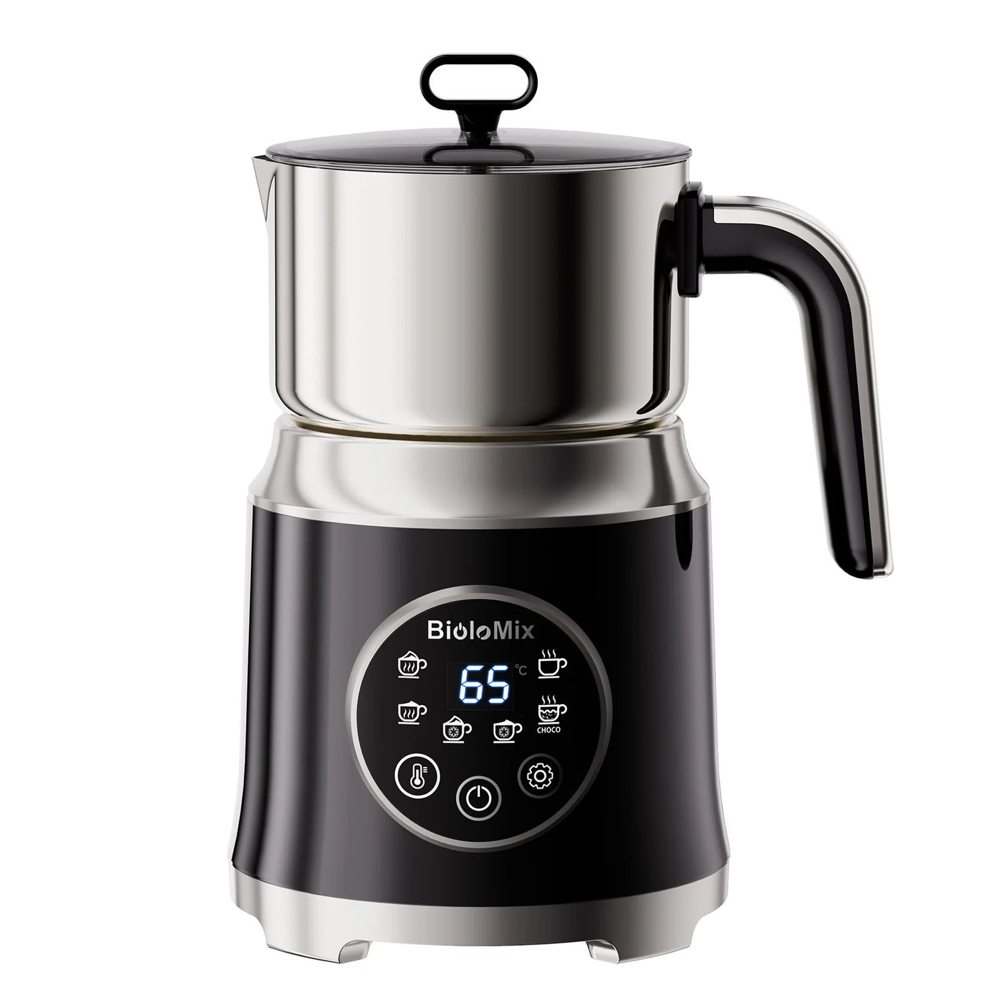 BioloMix 7 in 1 Steamer, montalatte elettrico staccabile, schiumatore automatico caldo/freddo per caffè e cioccolata calda, lavabile in lavastoviglie