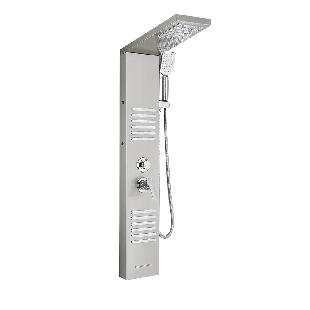 Onyzpily LED Light Shower Faucet Bathroom Waterfall Rain Shower Faucet In Wall Shower System with Spa Massage Sprayer and Bidet