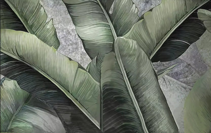 Nordic banana leaf jungle wallpaper Living room sofa bedroom background wall paper Tropical greenery photo wallpaper mural
