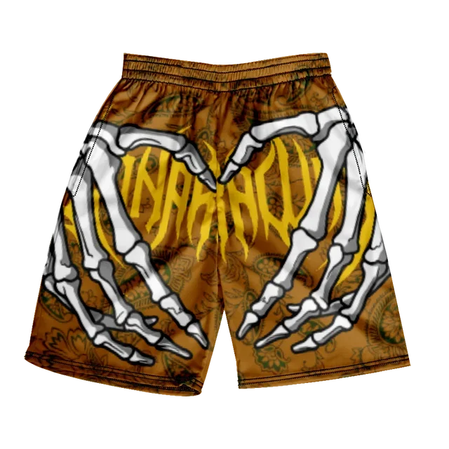 Pantaloncini da spiaggia classici estivi 2024 con teschio, nuovi modelli alla moda con stampa di mano scheletrica, pantaloncini da palestra per uomo e donna, ad asciugatura rapida, pantaloncini da ghiaccio.