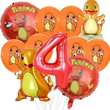 Palloncino Pikachu Pokemon per feste di compleanno da 1 a 9 anni, decorazione per feste a tema Pokemon e Squirtle, palloncino in alluminio per baby shower, bomboniere a tema Pikachu.