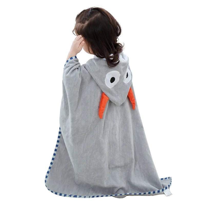 Asciugamano da bagno per neonati con cappuccio a forma di dinosauro dei cartoni animati MICHLEY, asciugamano da spiaggia in cotone, accappatoio morbido per neonati, unisex per bambini e bambine.